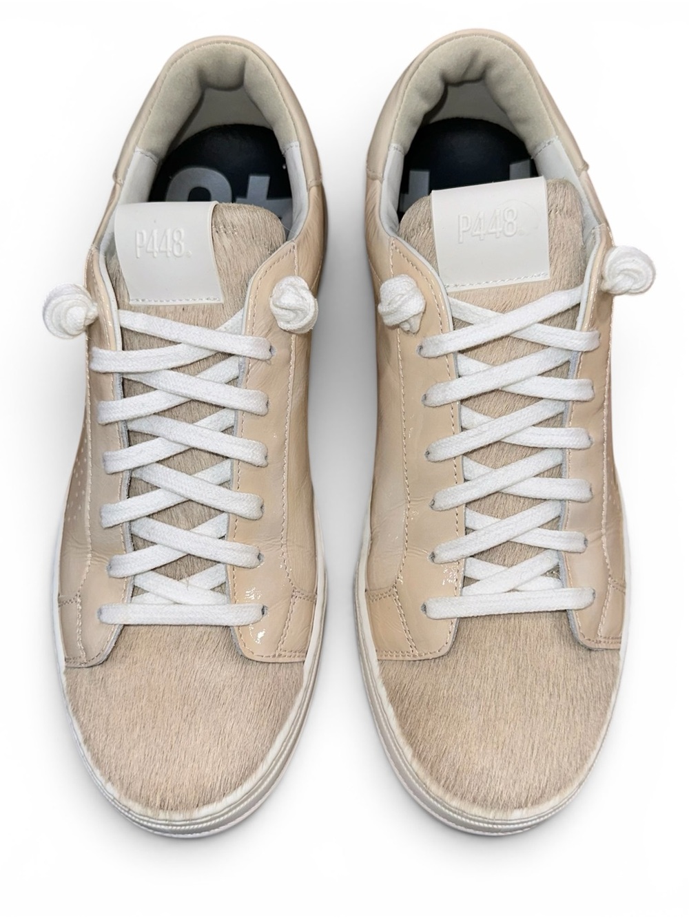 P448 Thea Platform Low-Top Sneakers Size 41 
Patent Leather & Haircalf
